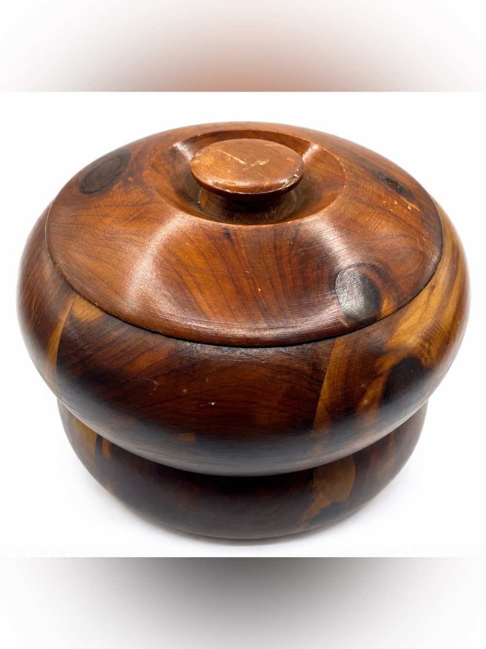 Lathed Wooden Bowl Trinket Dish Vintage
